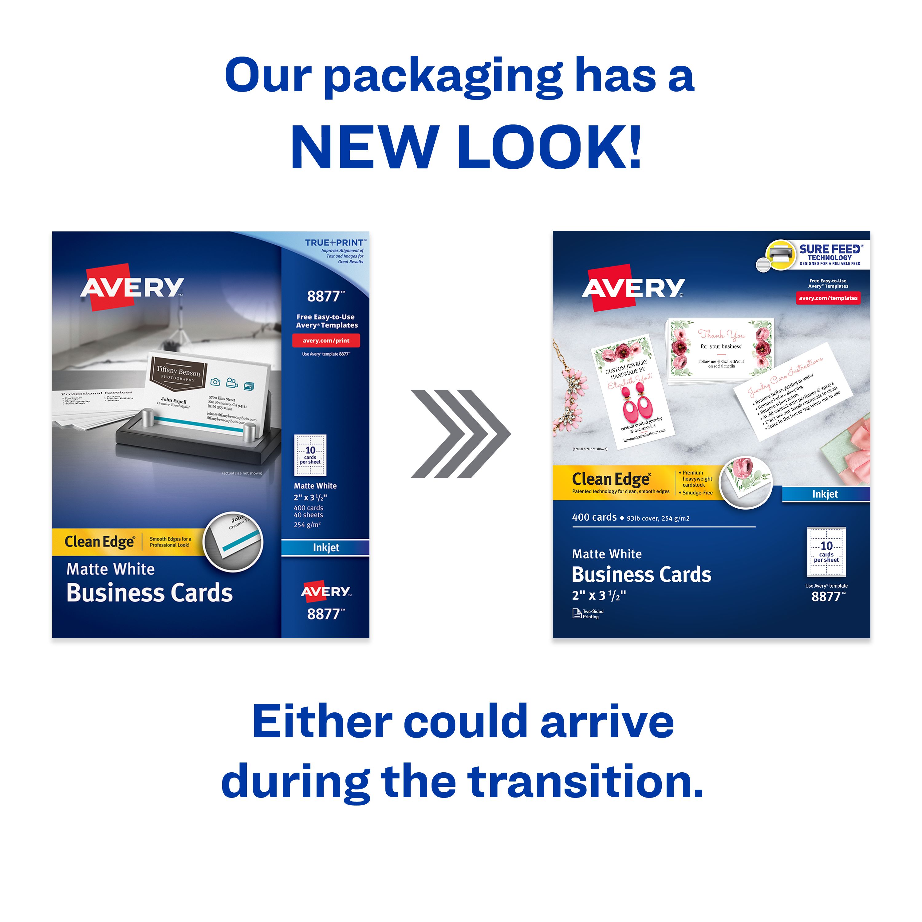 Clean Edge® Printable Business Cards, White 8877 | Avery